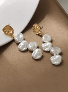 1 对时尚精致巴洛克风格个性化吊坠耳环，适合女性聚会/商务珠宝 - 彩色 - 查看 8