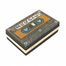 Women Retro Radio Tape-Shape Rhinestone Clutch Purse - màu đen - Xem 6