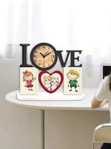 YZOK 艺术台钟，毕业礼物，适合生日礼物，送给爱人、朋友和家人的节日礼物。石英电池供电静音无滴答声，创意装饰品，高端台钟，台钟。 - 彩色 - 查看 11