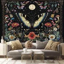 1pc vlinderpatroon wandtapijt, wanddecoratie wandtapijt voor kamerdecoratie, woondecoratie, 85 g/m² polyester perzikhuid fluweel dunne versie