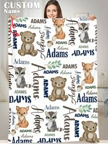 1 st. Gepersonaliseerde naamdeken, gepersonaliseerde naamdeken voor kerstcadeaus, gepersonaliseerde kerstbeddengoeddeken, schattige dierenachtergronddeken, deken te gebruiken voor beddengoed/bank/binnen/buiten, cadeau voor vriend, familie cadeau, verjaardagscadeaus, cadeau voor vriend, cadeau voor haar, cadeau voor vriendin, cadeau voor jongen, cadeau voor meisje, voor kantoor