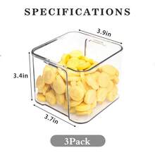 Paquete de 3 contenedores para nevera, organizador de cajones - Blanco - Ver 3