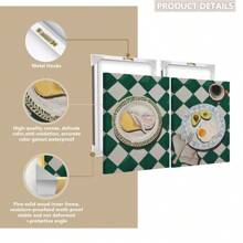 2pcs/Set, Canvas Hanging Painting, Framed Decorative Painting, Poster, Wall Art, Chic Butter And Egg Breakfast Canvas Art, Waterproof Kitchen Decorative Poster For Dining Room, Living Room, Bedroom - Perfect Gift For Home Decor Gifts Birthday Graduation