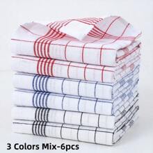 1/2/4/6/8/12 pièces Serviettes de cuisine ultra-douces, super absorbantes, à motifs carreaux et rayures, chiffons à vaisselle rouges / bleus / noirs, parfaits pour la maison et la salle à manger