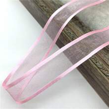 1 卷 5 码 20 毫米缎带边缘欧根纱丝带用于蝴蝶结婚礼圣诞装饰手工 DIY 礼品包装