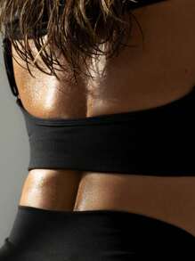 1 paquet de soutien-gorge de sport à bonnets pleins sans fil et simples de couleur unie pour femmes, idéal pour le yoga