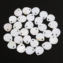 5/10/30pcs/Pack Natural Teardrop Shaped Shell Pendant, White Color Shell Material With Hole, For Clothing, Hair Decoration, Natural Style Accessories