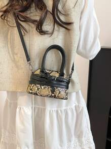 2025 新款欧美时尚蛇皮复古女士手提包和单肩包 - 彩色 - 查看 9