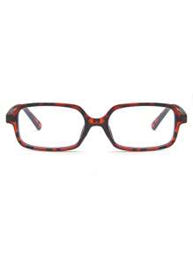 1 par de gafas casuales para mujer con marco cuadrado pequeño y rectangular con estampado de leopardo - estampado de leopardo - Ver 3