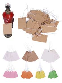 20/50/100张牛皮纸标签，附弹力绳。价格标签、便签标签、礼品标签。 - 白色 - 查看 2