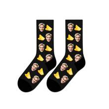 1 Pair Customized 3D Digital Heat Transfer 360° Print Face Pattern Mid-Calf Socks, Pineapple Design, Personalized, Comfortable Breathable Fashion Streetwear Socks, Suitable As Friends & Family, Couple, Holiday, Vacation Gift - Multicolor - View 22