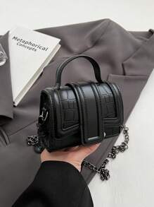 1pc Mini Fashion Crocodile Pattern Handbag With Adjustable Crossbody Chain - View 5