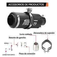 Tubos de silenciador de escape universal de boca redonda de 51mm, cabezal de tubo de escape de acero inoxidable, adecuado para la mayoría de motocicletas
