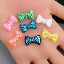 20 piezas de 1,2 x 2,1 cm Arcos de resina color AB con respaldo plano para pendientes, accesorios de joyería, envoltura de regalos, tocados, accesorios de ropa, scrapbooking, manualidades de joyería y decoración