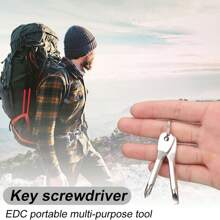 2pcs/3pcs Portable Screwdriver Set, Outdoor EDC Multifunctional Mini Tool With Flathead, Screwdriver, Key Ring & Clip, Men's Christmas Gift, DIY Tool - Multicolor - View 3