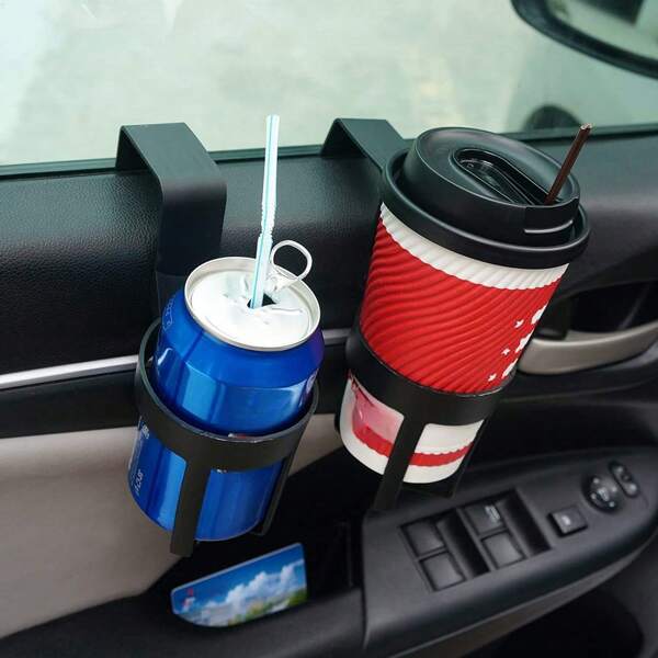 Car Drinks Cup Bottle Can Holder, Auto Door Window Hanging Mount Cup Holders Stand, Car Truck Rack, Water Cup Holder, Bottle Drink Container Hook, Vehicle Interior Door Window Mount Bracket, Auto Drink Bottle Stand, Multifunctional Window Glass Dashboard Mounted Storage Rack, Universal For Most Cars And Trucks, RVs, , Boats Vehicles