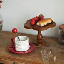 1 buc. Tavă din lemn cu dantelă vintage franceză, tavă înaltă, poate fi plasată pentru aromaterapie, decorațiune interioară Advanced Sense, organizator de depozitare pentru călătorii, înapoi la școală - Multicolor - Vizualizare 2