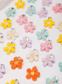 10/15/20 件多色编织网雏菊花发夹，可爱女孩发饰，甜美发型装饰 - 彩色 - 查看 3