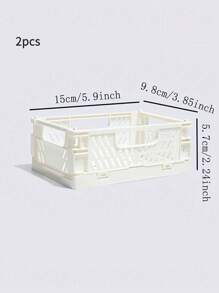 1pc Small Foldable PP Storage Box, Office Supplies, Notebook, Stationery, Cosmetics Desk Organizer Box, Multi-Colors Available, Desktop Organizing Tool,For Back To School