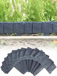 10/20/30pcs Plastic Garden Landscape Edging Decorative Border Fencing, Interlocking Lawn Lawn Stakes Home Yard Lawn Flower Bed Plant Decor