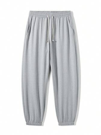 Plus Size Herr Loose Fit Spring Träningsbyxor i midjan