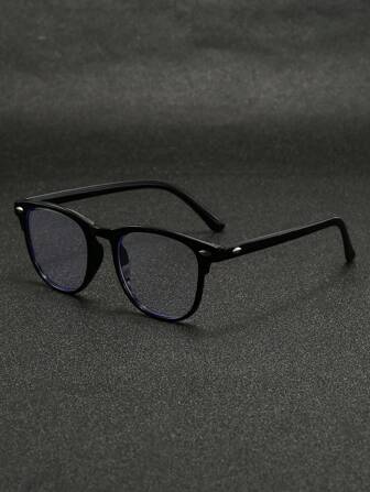 1 件男女通用复古 Y2K 风格平光镜片眼镜，休闲装