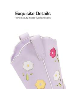Girls'Cowgirl Boots – Mid-Calf Western Riding Boots For Toddlers, Little Kids & Big Kids - 紫色 - 查看 6