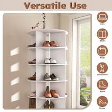 Rotating Shoe Rack Tower, 7-Tier/6-Tier Spinning Shoe Rack, Free Standing 360° Revolving Shoe Organizer, High Bottom Design Shoe Tower Spinning Storage Lazy Susany, Fits 28/24 Pairs Of Shoes