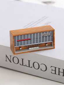 1pc 1:12 Scale Miniature Dollhouse Radio Accessory With Vinyl Record Player Decor, Retro Cassette Player Miniaturized, Detailed & Realistic Music Player Decorative Piece - Perfect Gift For Collectors, Music Lovers, And Miniature Living Room Furniture Enthusiasts!