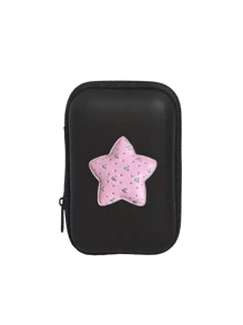 A Portable Mini Storage Bag With Y2k Star Heart Decoration Elements, Waterproof And Anti Drop Eva Material Hard Shell Camera Box, Shockproof Storage Box, Suitable For Storing Digital Cameras And Digital Products, Can Store Headphones