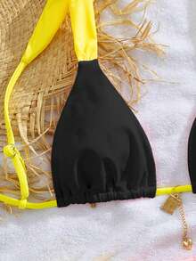 PEPPERMOLLY Nuevo conjunto de bikini elegante con tirantes ajustables suaves, estampado floral y nudo delantero, traje de baño de moda para mujer en la playa de verano