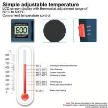 2500W Heat Gun Electric Hot Air Gun Dual Temperature LCD Display 4 Nozzles Tool