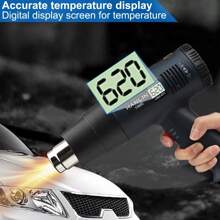 2500W Heat Gun Electric Hot Air Gun Dual Temperature LCD Display 4 Nozzles Tool