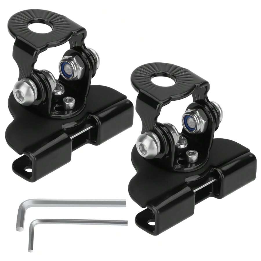 2 Giá đỡ chân đèn LED lưới tản nhiệt xe hơi, chân đèn LED chiếu sáng mui xe, giá đỡ đèn làm việc LED không phá hủy có thể điều chỉnh góc, phổ biến cho xe ô tô, xe tải, xe SUV, UTV - màu đen - Xem 1