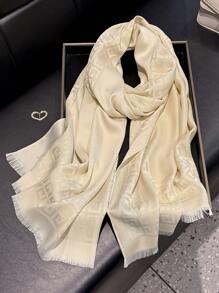 1pc Women Simple Geometric Print Shiny Scarf, Elegant Shawl/Hijab/Head Wrap For All Season Sun Protection