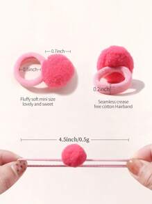 30/60pcs Candy-Colored Fluffy Ball Hair Ties, Adorable Mini Hair Accessories For Kids