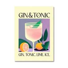 1pc Cartoon Cocktail Drinks Negroni Daiquiri Posters Retro Mojito Canvas Prints Wall Art Painting Pictures Bar Kitchen Home Decor No Frame