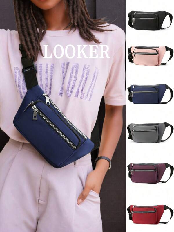 1pc Women's Waist Bag, Chest Bag, Crossbody Bag, Bum Bag,Nylon, Light Waterproof, Thick , Multi Space, Simple And Lightweight, Suitable For Women's Sports, Shopping, Commuting, Vacation, Travel, Hiking, Cycling, Running, Campus, Holiday Gifts, Mother's Day Gifts, Minimalist, Casual, Fashionable, Elegant.Mother's Day