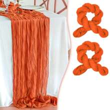 2 peças de toalha de mesa transparente estampada com queijo boho, 35 polegadas (88,9 cm) e 118 polegadas (300 cm) de tecido longo para queijo para chá de bebê, casamento, noiva, aniversário, decoração de festa