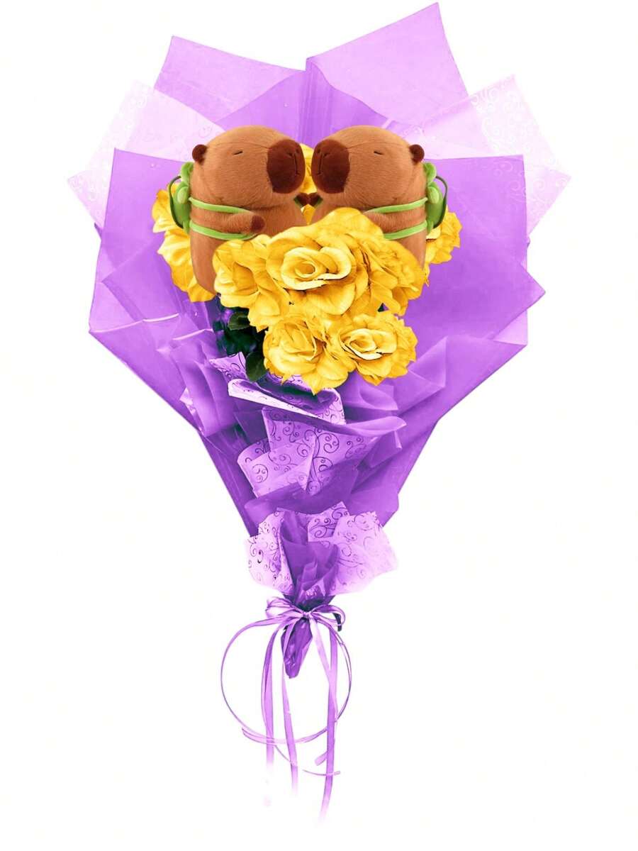 Bouquet Of Yellow Flowers Plush Character Spring - Khaki - View 1