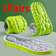 3 Pairs Of Lightweight And Soft Insoles, Soft, Elastic, Breathable, Suitable For Sports Shoes And Casual Insoles, Comfortable And Not Tiring For Feet; Long Standing Does Not Tire The Feet, Forming A Cloud State Based On The Force Points On The Soles Of The Feet, Suitable For The General Public