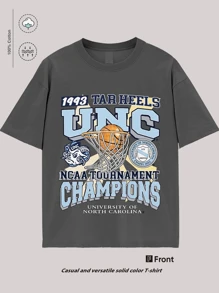 The Mascot Portrait Of The University Of North Carolina Basketball Team, "1993 TAR HEELS," Commemorates The NCAA Tournament, A College Basketball Commemorative Theme T-Shirt, A UNC Rams Mascot Pattern T-Shirt, And A Must-Have Outfit For Sports And Culture Enthusiasts 100% Pure Cotton T-Shirt With Youthful And Fashionable Design. Very Suitable For Casual Wear And Street Style Dressing. They Are Excellent Gifts For Friends And Family.