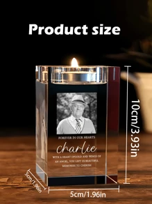 Custom Photo Candle Holder, Remembrance Gift, Passed Away Loved One, Picture In Glass, Holiday Decor | 3D Photo Crystal Candle Holder,Memorial Gifts For Loss Of Dad, Mom Or Loved One , Engraved Inside The CrystalGlass With Your Photo And Text -Bereavement AndCondolence Gift -Remembrance - Multicolor - View 12