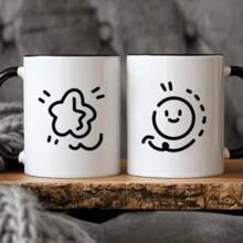 [Mok met ster en zon] 1 stuk creatieve en unieke keramische koffiekopjes, ideaal voor sap, melk, koffie - perfect verjaardags- en vakantiecadeau voor familie, cadeau voor hem, grappige mok, geschikt voor kantoormiddagthee, koffiekopje, geschikt voor thuisontbijt, melkkopje, beker voor koude dranken, mok, waterkopje, melktheekopje, bierkopje, herbruikbaar keramisch materiaal, ook geschikt voor creatieve feestcadeaus.