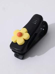 1pc Cute Flower Car Visor Clip, Multifunctional Sunglasses Holder, Sun Shade, Card/Receipt Clip