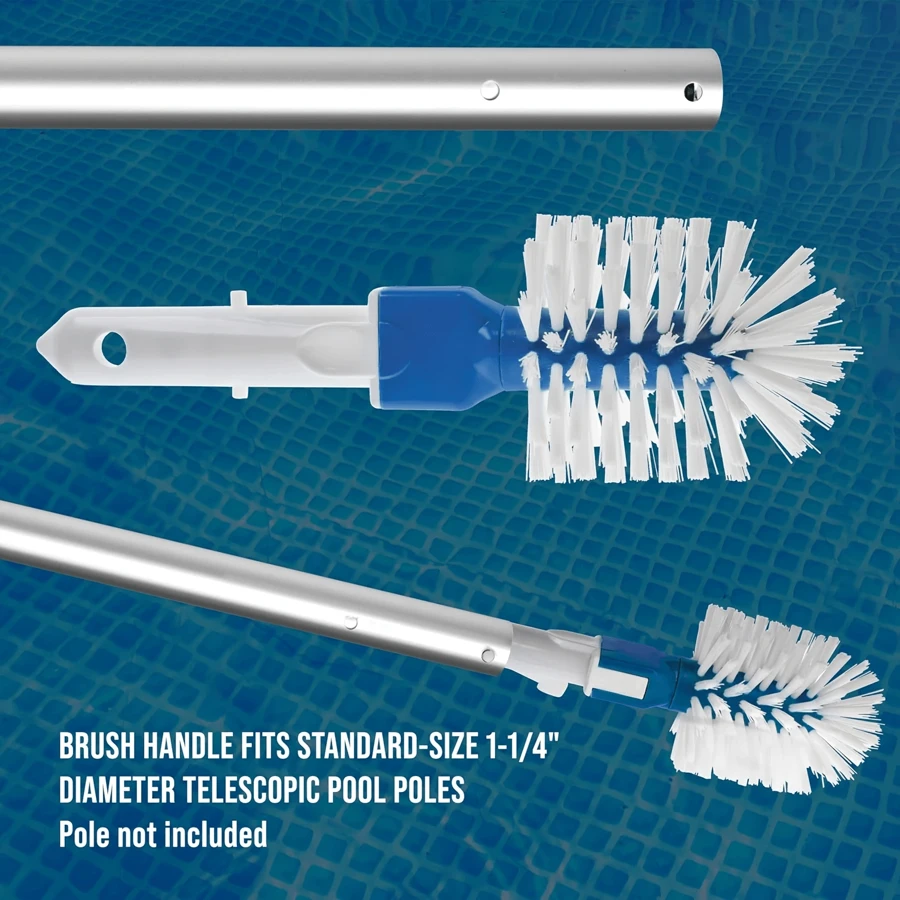 Blue And White Mini Pool Brush Head For Indoor And Outdoor Cleaning