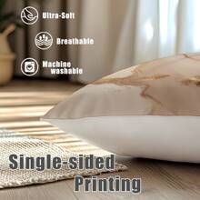 MEMNUN 4pcs 17.7*17.7in(45*45cm)/19.69*19.69in(50*50cm)/15.75*15.75in(40*40cm) Beige Marble Pattern Printed Polyester Pillowcase Cover [Single-Sided Printing][Pillow Insert Not Included], Suitable For Home, Bedroom, Sofa, Car Decoration, Personalized Gifts - Multicolor - View 7