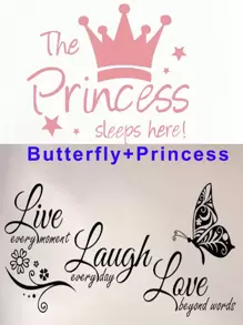 1 pieza Hermoso adhesivo de pared con mariposa y palabras inspiradoras, calcomanías de PVC removibles para decoración del dormitorio y la sala de estar, pegatinas, adhesivo de pared, calcomanía de vinilo para decoraciones del hogar, artículos de decoración de primavera para refrescar su hogar, pegatinas de decoración de festivales, regalos de cumpleaños y graduación - Negro - Ver 6