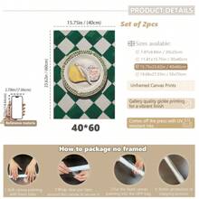 2pcs/Set, Canvas Hanging Painting, Framed Decorative Painting, Poster, Wall Art, Chic Butter And Egg Breakfast Canvas Art, Waterproof Kitchen Decorative Poster For Dining Room, Living Room, Bedroom - Perfect Gift For Home Decor Gifts Birthday Graduation