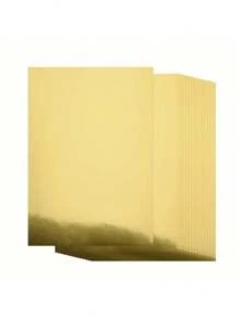 10 Sheets A4 Metallic Gold And Silver Card Stock Sheets For Crafting, Invitations, And Office Supplies - C And Eye-Catching! Single Side,School Supplies,Back To School - Gold - View 2